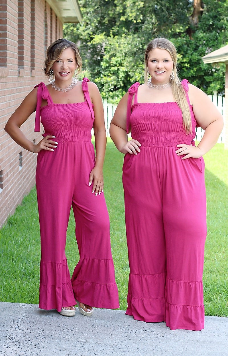Load image into Gallery viewer, Almost Available Flared Jumpsuit - Berry