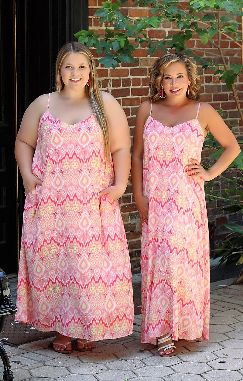 Load image into Gallery viewer, Can&#39;t Go Wrong Print Maxi Dress - Pink/Multi