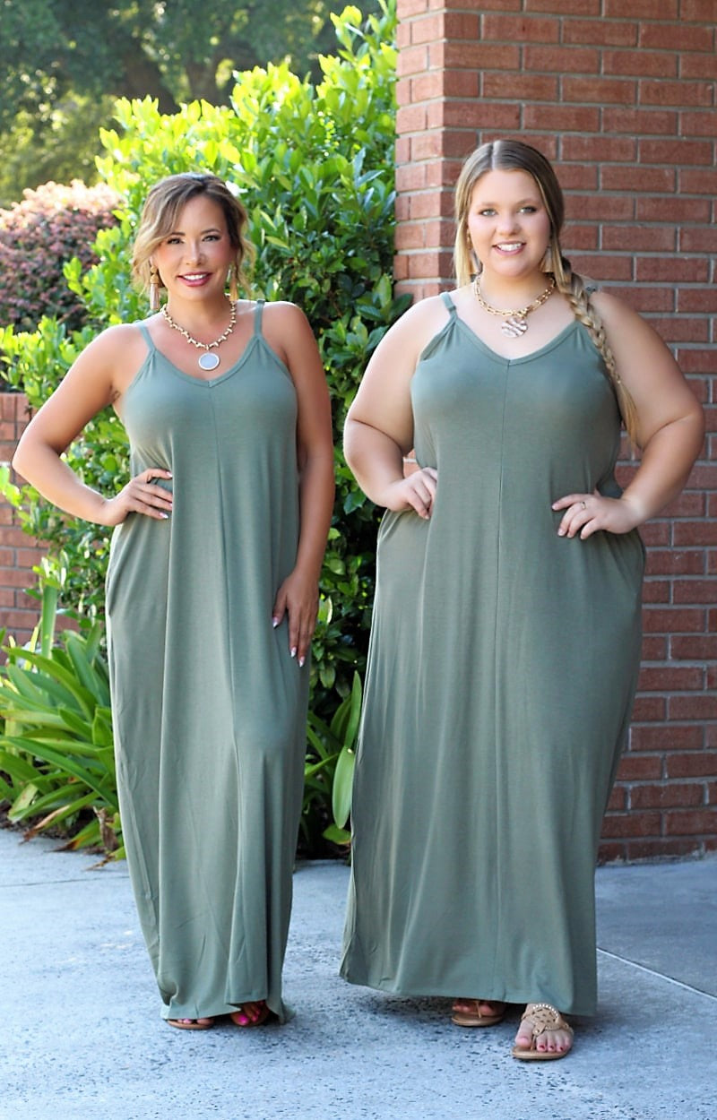 Load image into Gallery viewer, Gentle Touch Maxi Dress - Olive