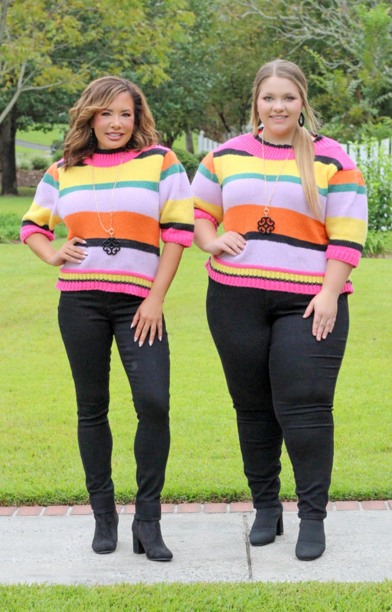 Bright Side Striped Sweater - Multi