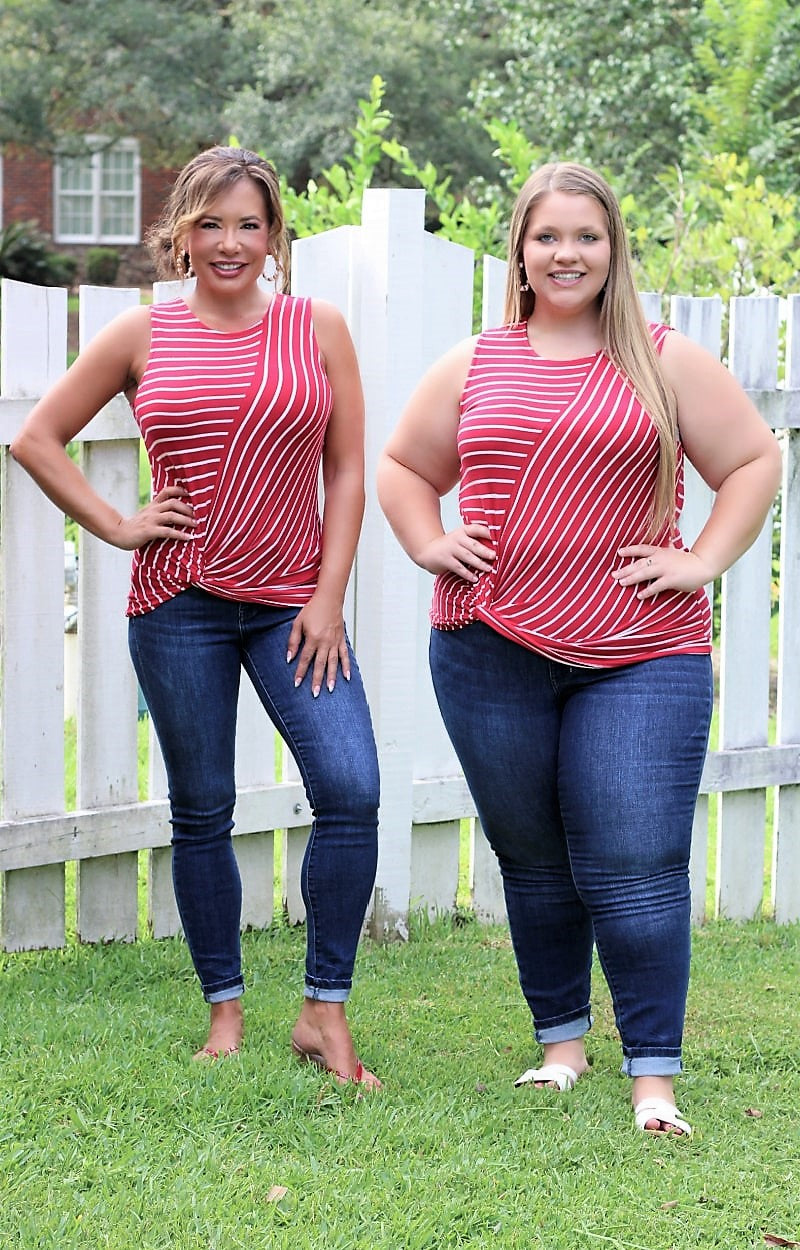 Load image into Gallery viewer, In High Demand Stripe Top - Burgundy
