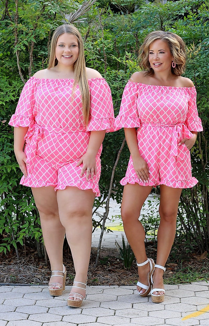 Load image into Gallery viewer, Is That All Print Romper - Pink