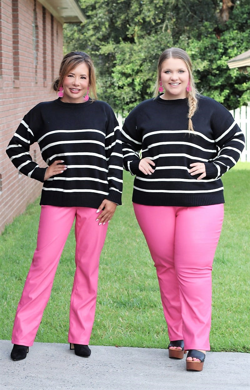 Load image into Gallery viewer, When in Doubt Striped Sweater - Black