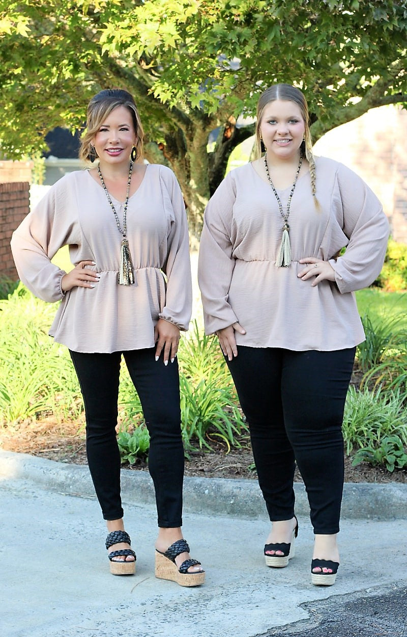 Load image into Gallery viewer, Imagine It All Peplum Top - Taupe