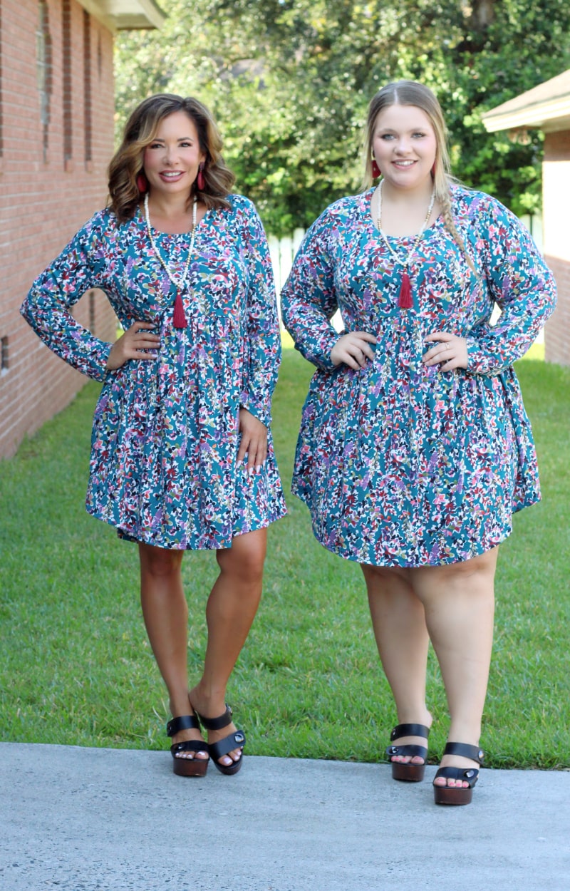 Load image into Gallery viewer, Back For More Floral Dress - Teal