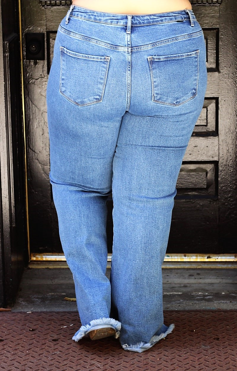 Load image into Gallery viewer, Caitlin High Rise Split Hem Straight Jeans