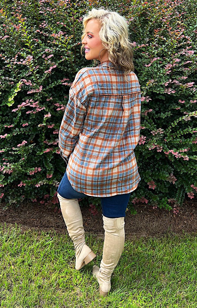 Load image into Gallery viewer, More Than Words Plaid Shacket - Blue