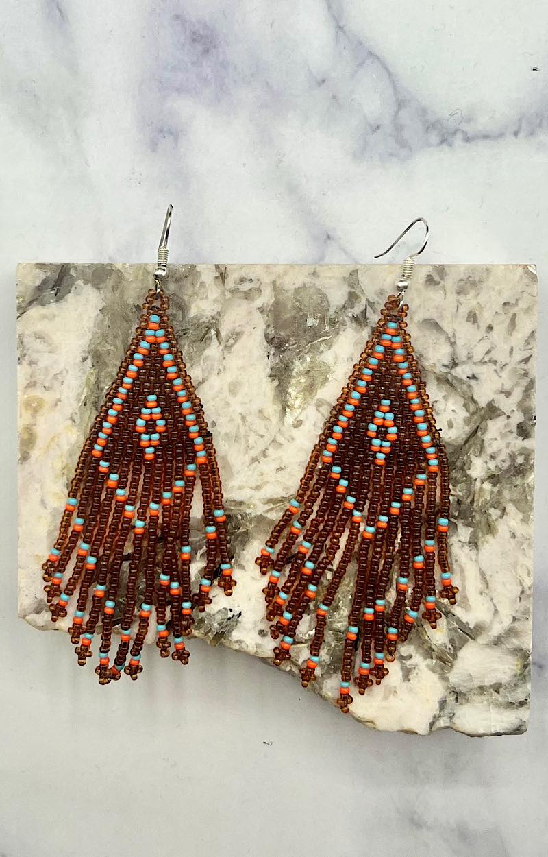 Load image into Gallery viewer, Getting It Together Earrings - Brown