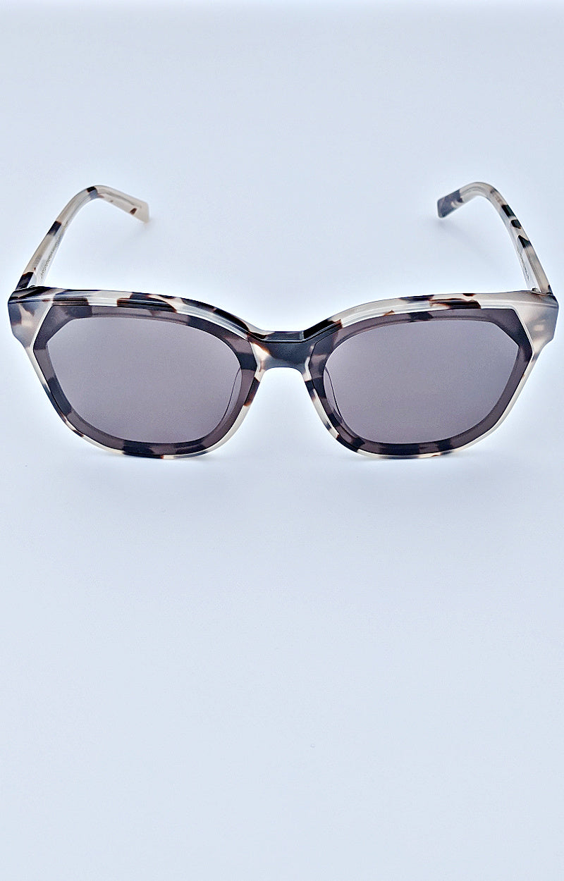 DIFF - Gia Cream Tortoise Gray Sunglasses