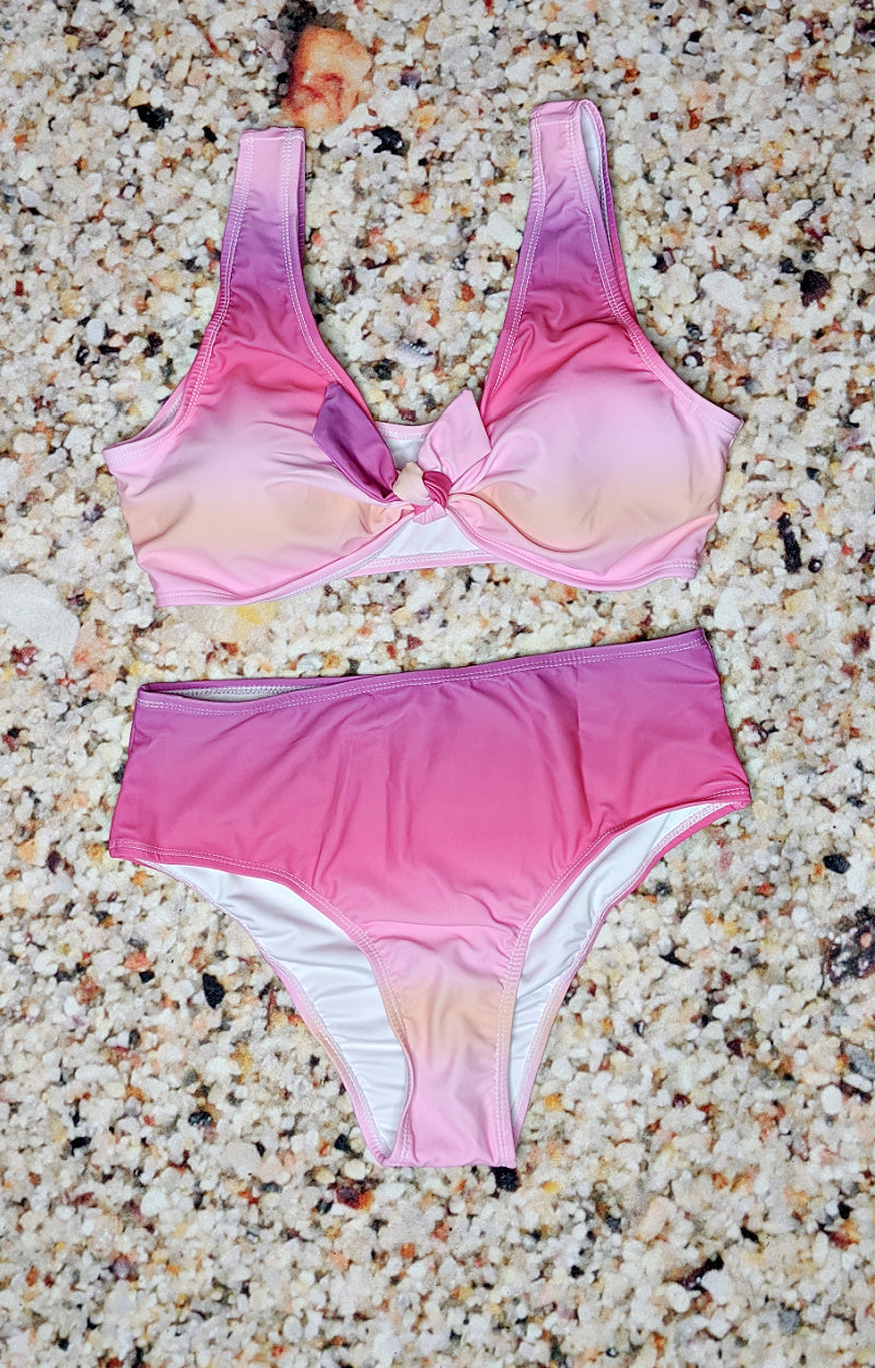 Load image into Gallery viewer, Beachside in Barbados Two Piece Swimsuit - Pink Ombre