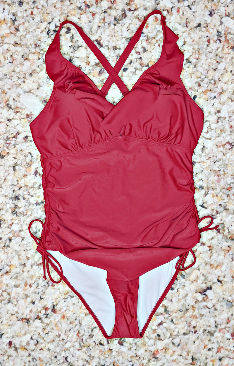 Load image into Gallery viewer, Sunset Shore One Piece Swimsuit - Red