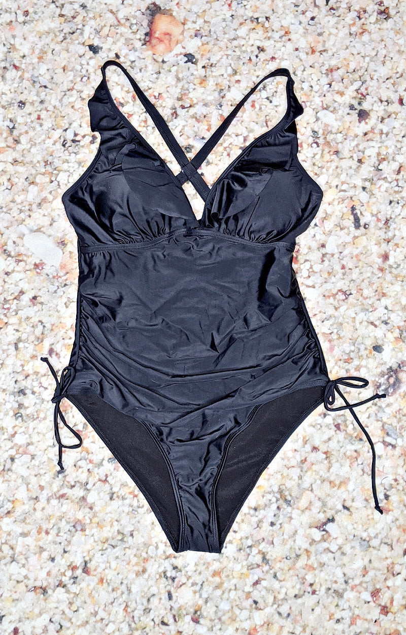 Load image into Gallery viewer, Sunset Shore One Piece Swimsuit - Black