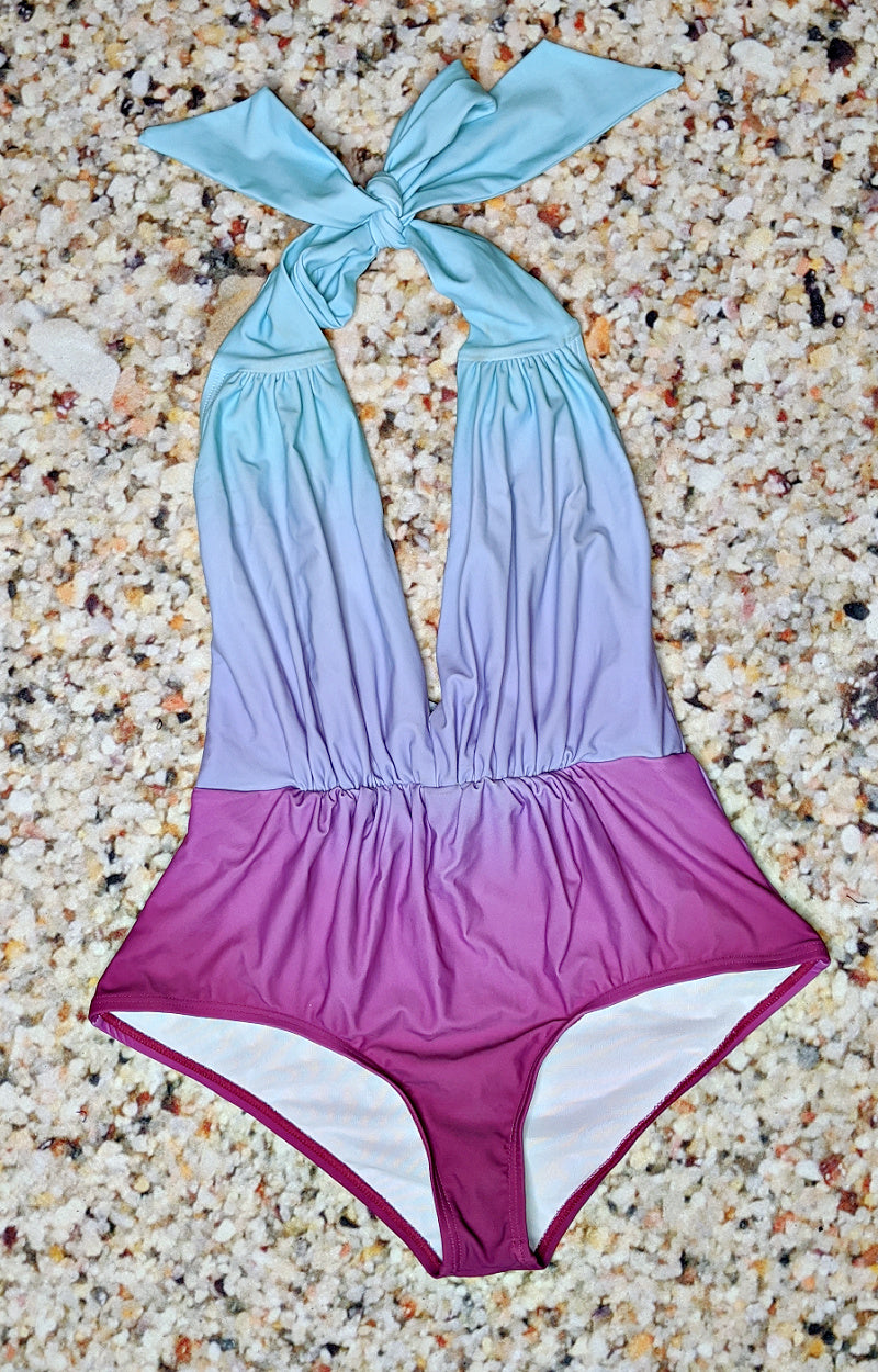 Load image into Gallery viewer, Off To Tulum One Piece Ombre Swimsuit