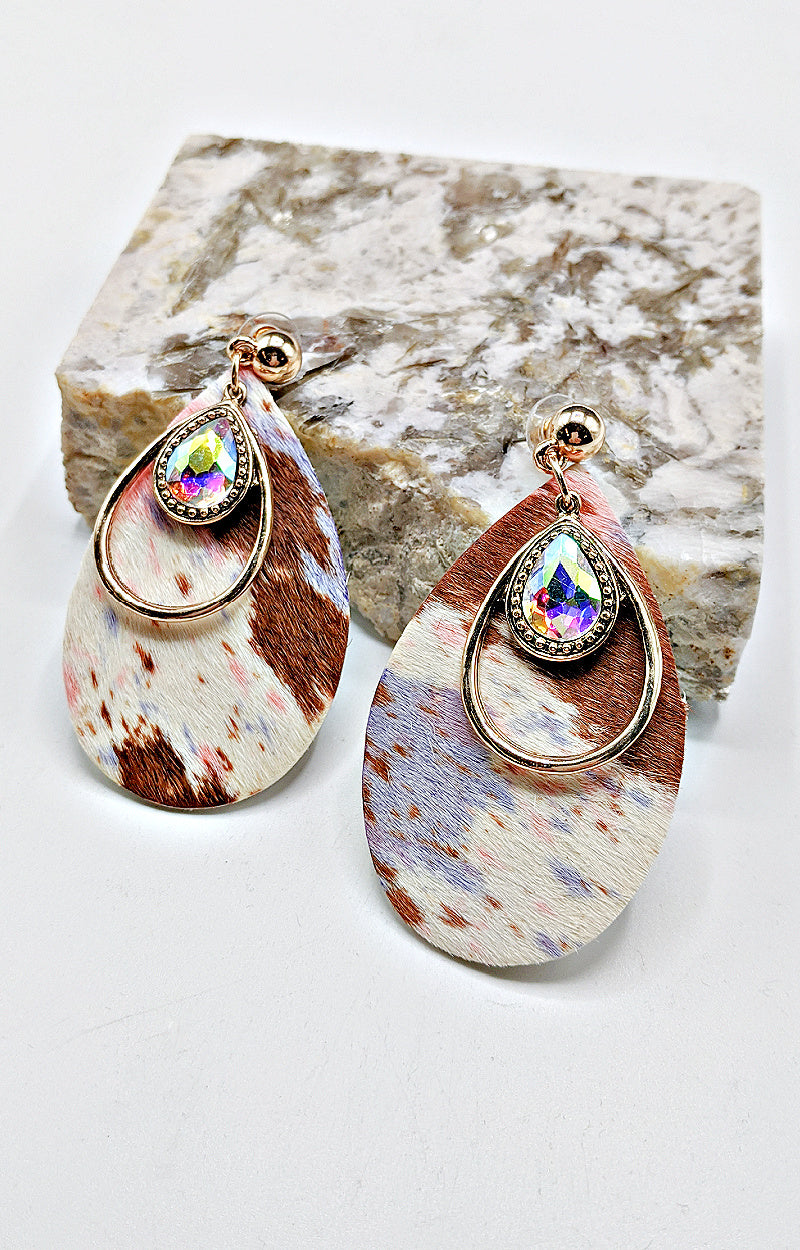 Load image into Gallery viewer, Space Cowgirl Earrings - Brown