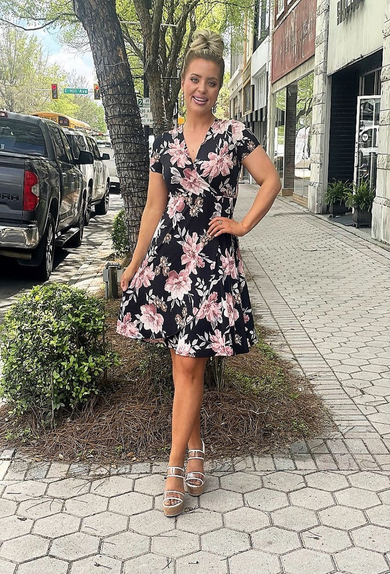 Happiest Days Of All Floral Dress - Black
