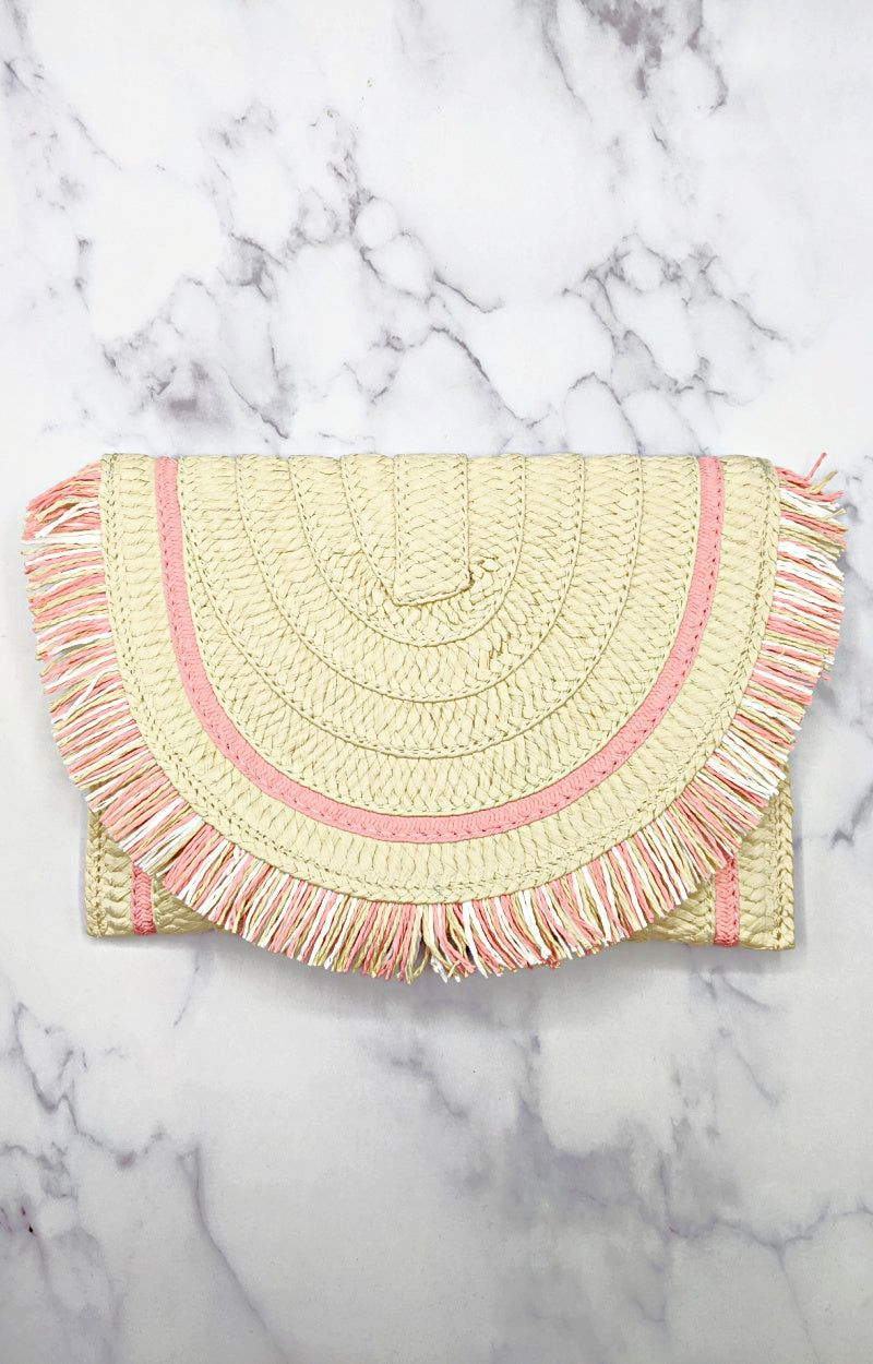 Load image into Gallery viewer, Breathless Moments Clutch - Natural/Pink