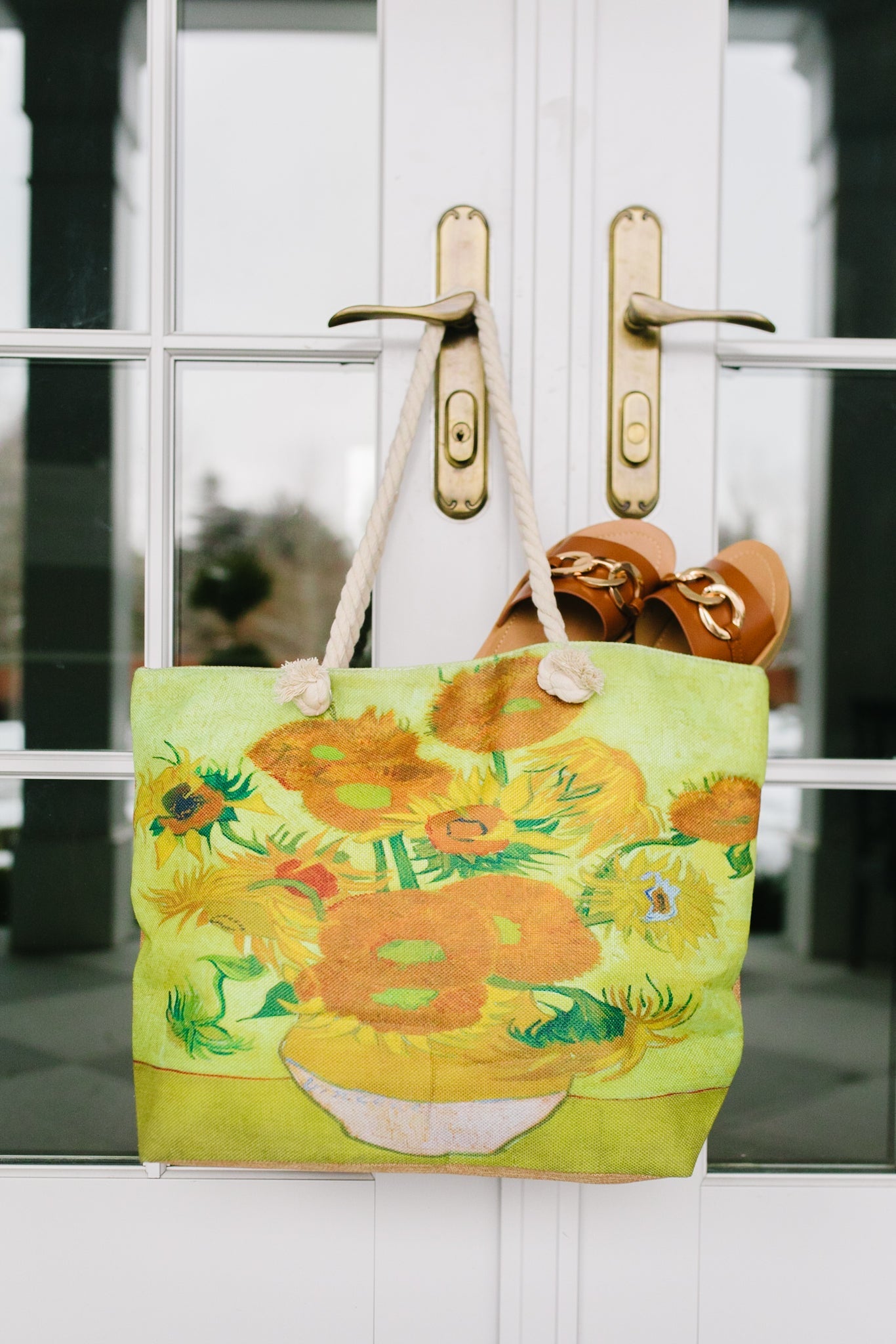 Load image into Gallery viewer, Sunflower Painting Tote