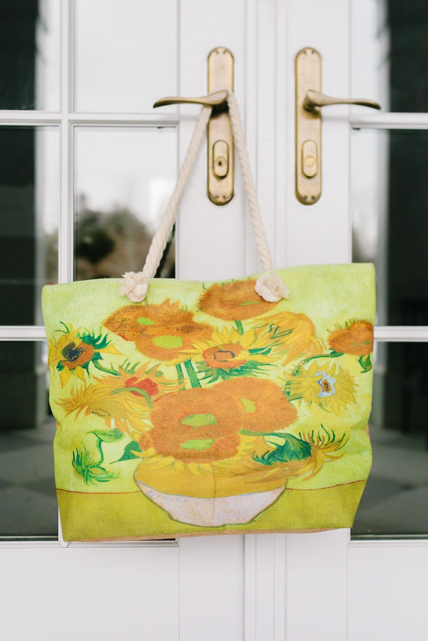 Load image into Gallery viewer, Sunflower Painting Tote