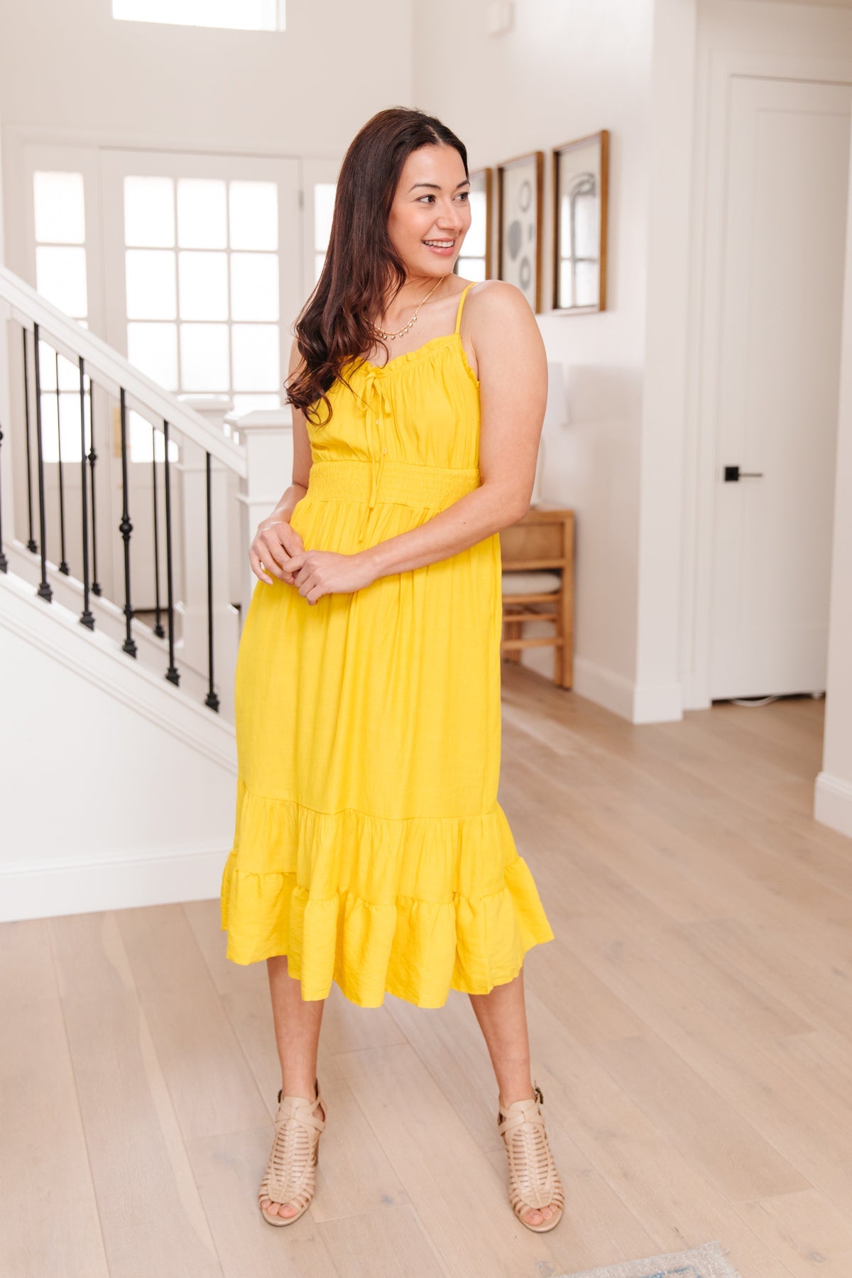 Load image into Gallery viewer, Warmer Days Ahead Midi Dress - Yellow