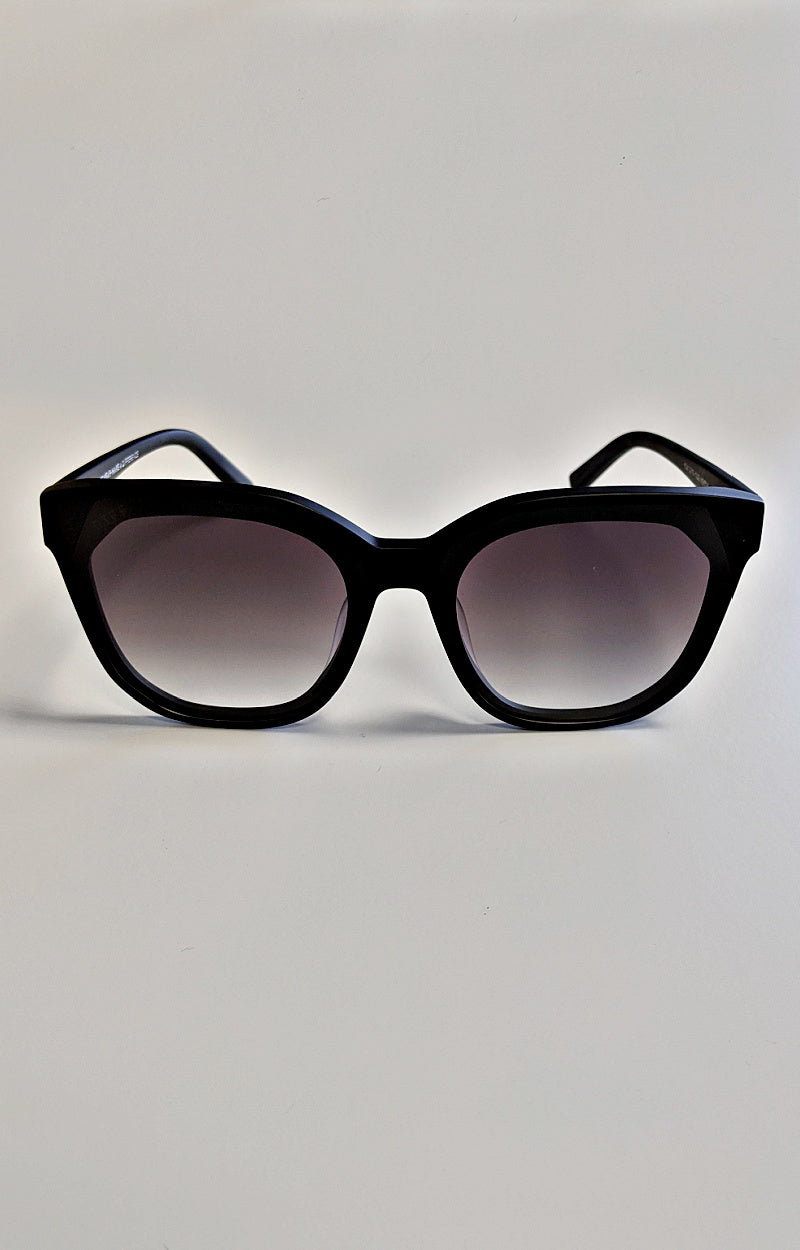 DIFF - Gia Matte Black Gray Gradient Sunglasses