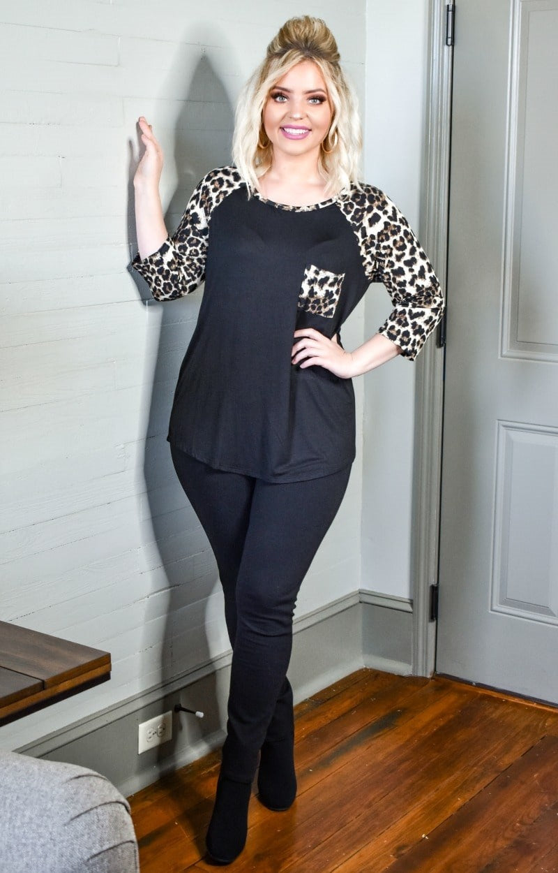 Load image into Gallery viewer, What Comes Next Leopard Print Top - Black