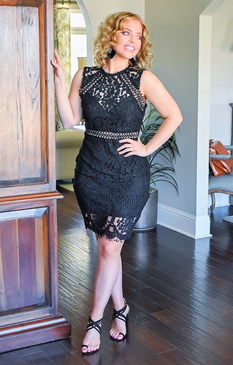 Out To Get You Lace Dress - Black