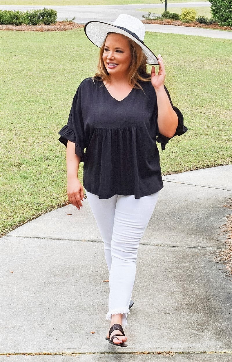 Stay Connected Oversized Top - Black