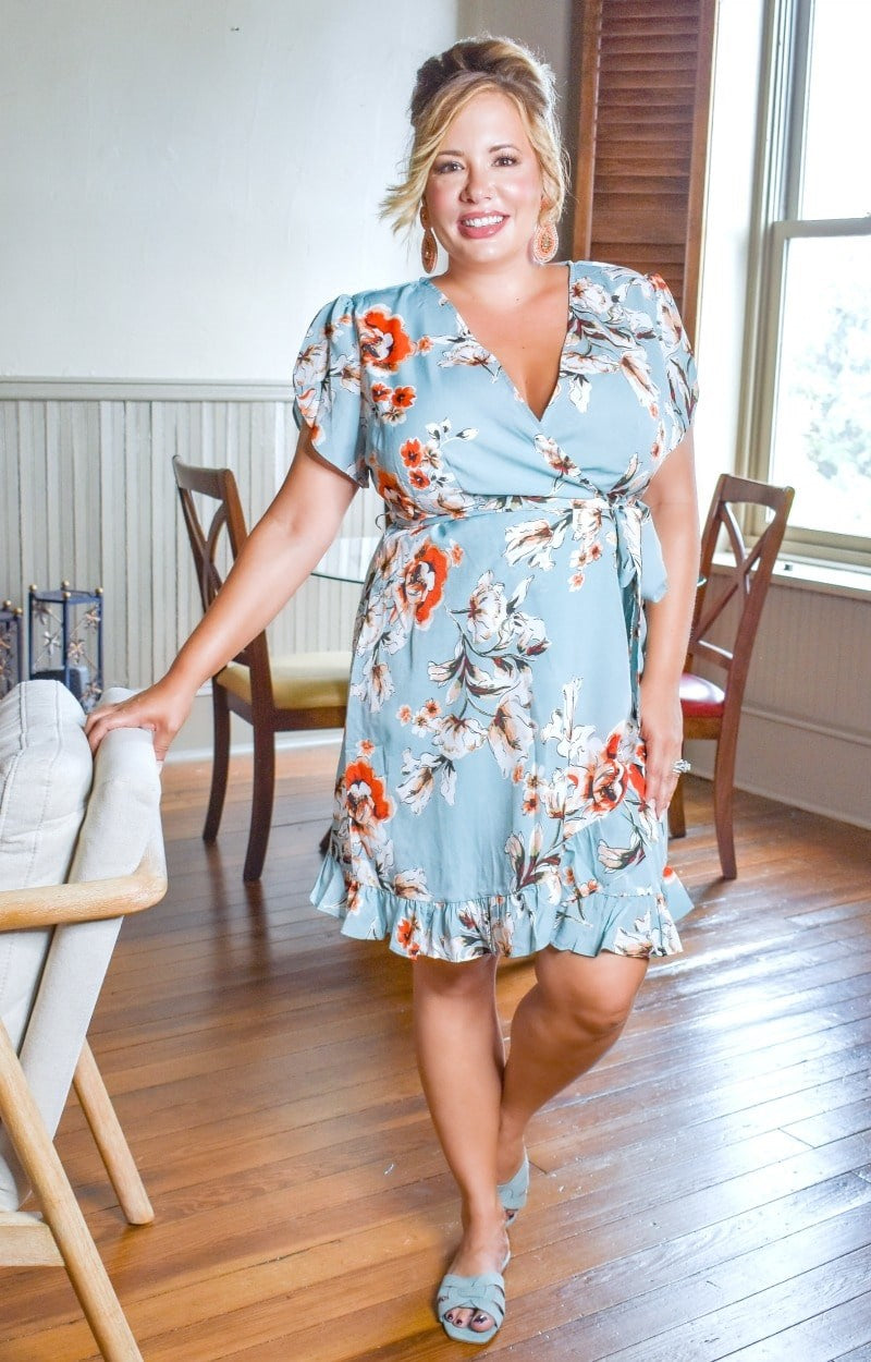 Load image into Gallery viewer, Incredible Beauty Floral Dress - Mint Blue
