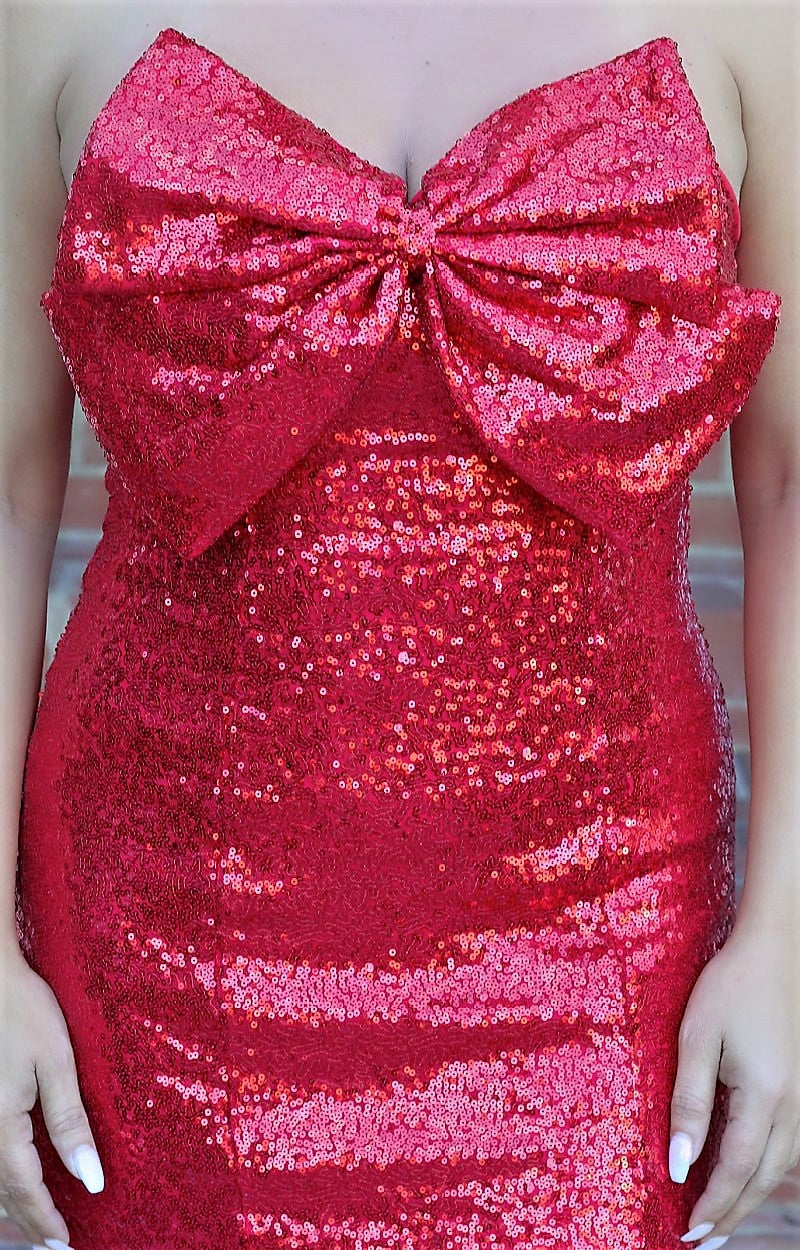 Load image into Gallery viewer, Staying Stylish Sequin Dress - Red