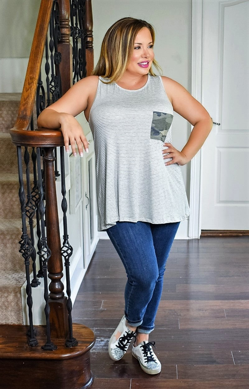 Load image into Gallery viewer, Now Is The Time Striped Top - Ivory/Gray
