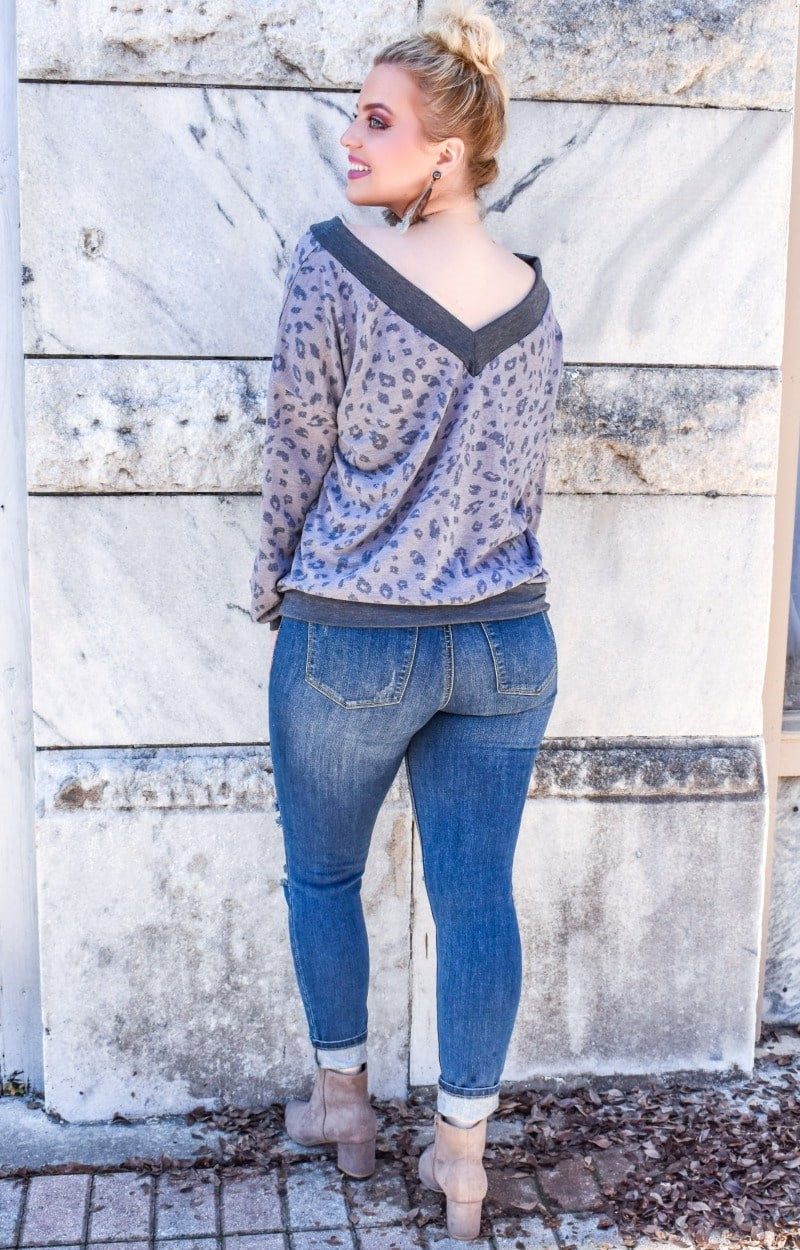In Plain Sight Leopard Print Pullover - Taupe