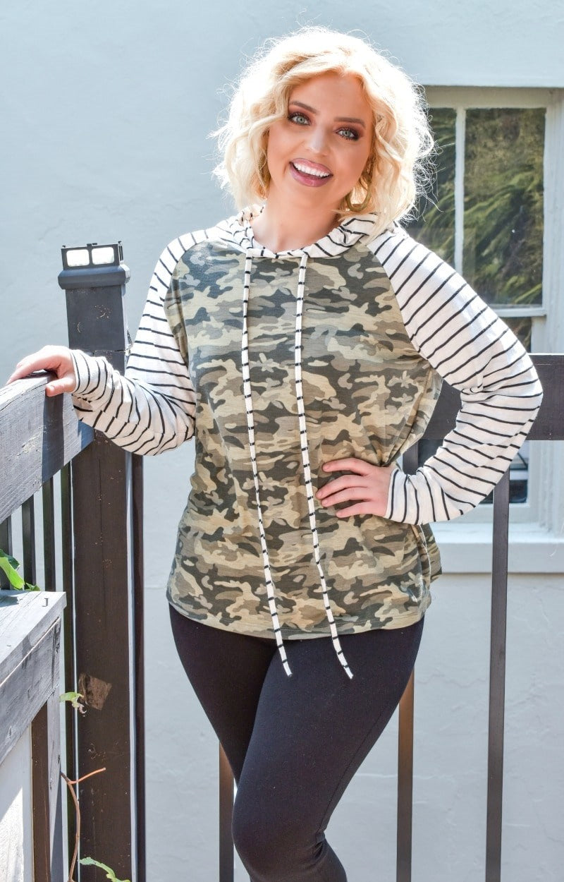 Pieces Of This Camo Print Hooded Pullover