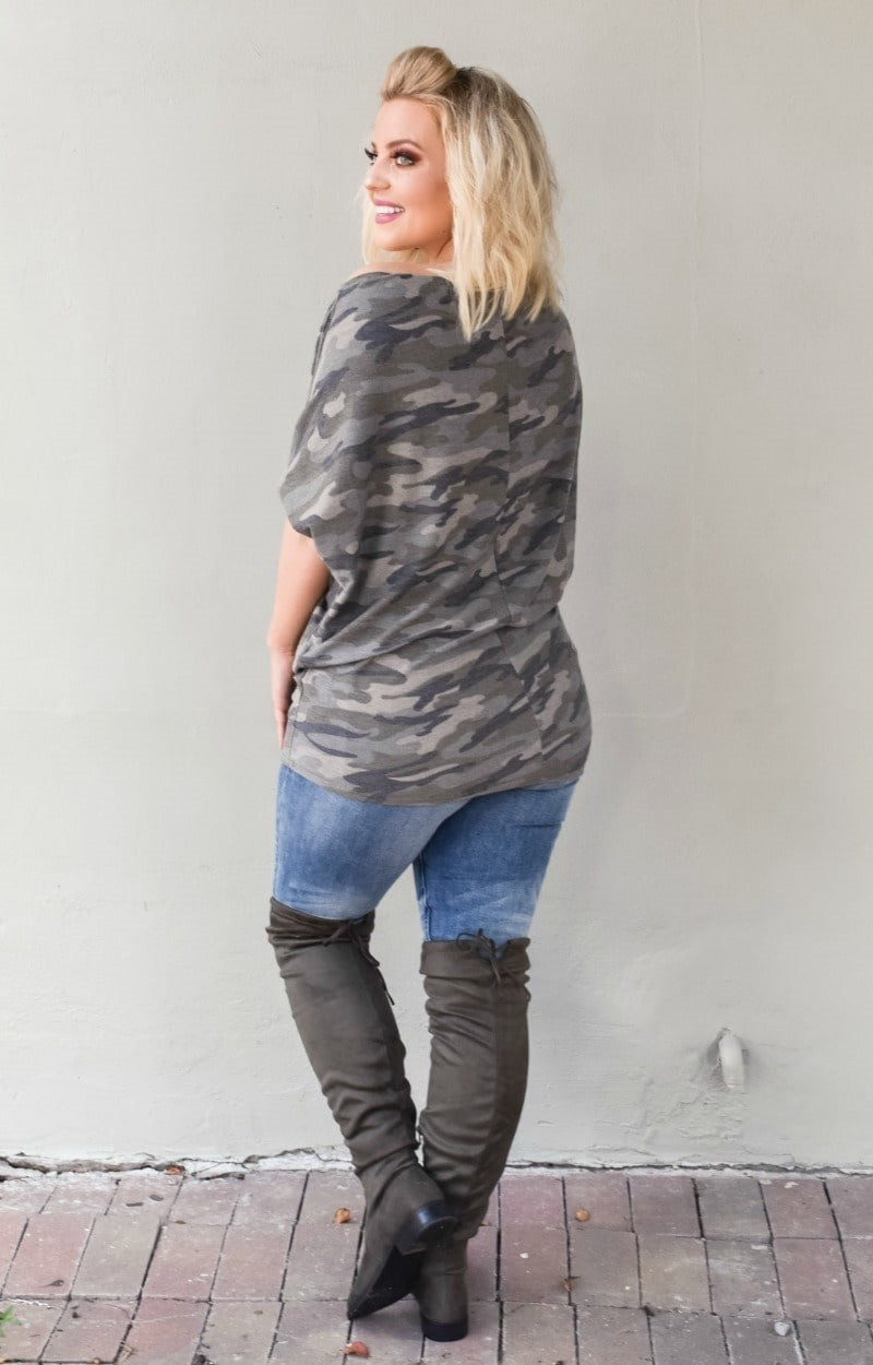Load image into Gallery viewer, Have All The Fun Camo Print Top