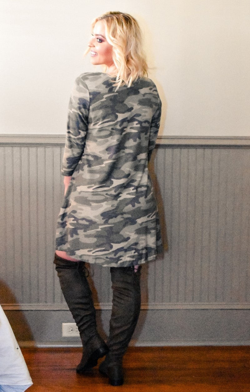 Load image into Gallery viewer, Can&#39;t Forget Me Camo Print Dress