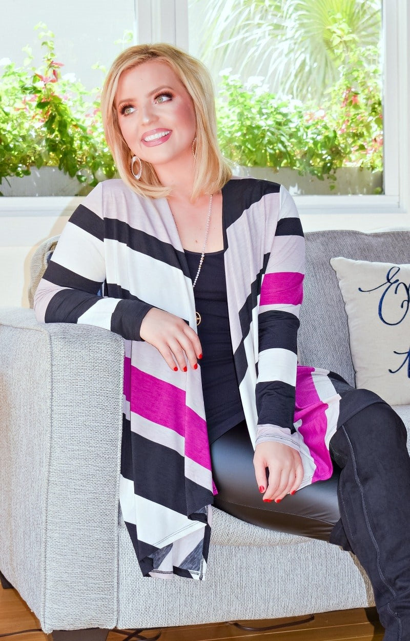 Load image into Gallery viewer, Keeps Calling My Name Striped Cardigan