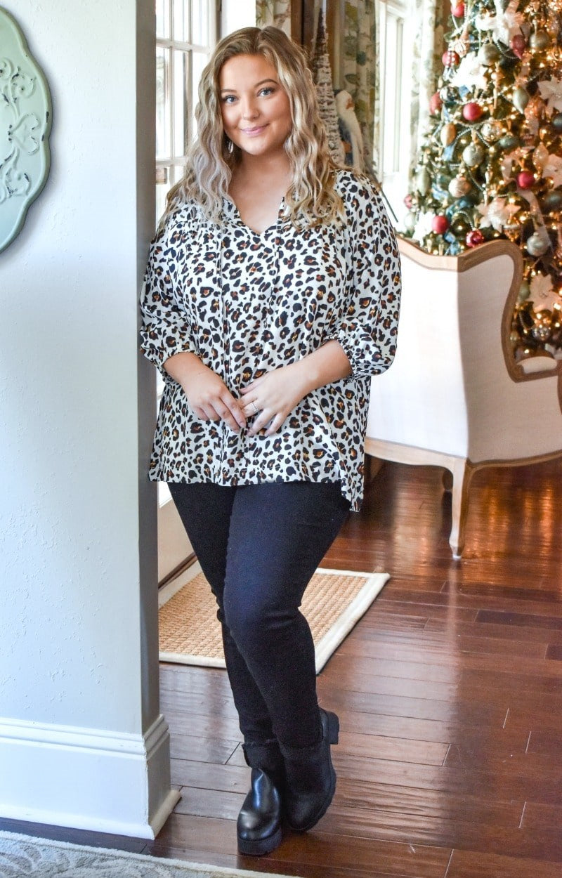 Ready To Play Leopard Print Top - Ivory