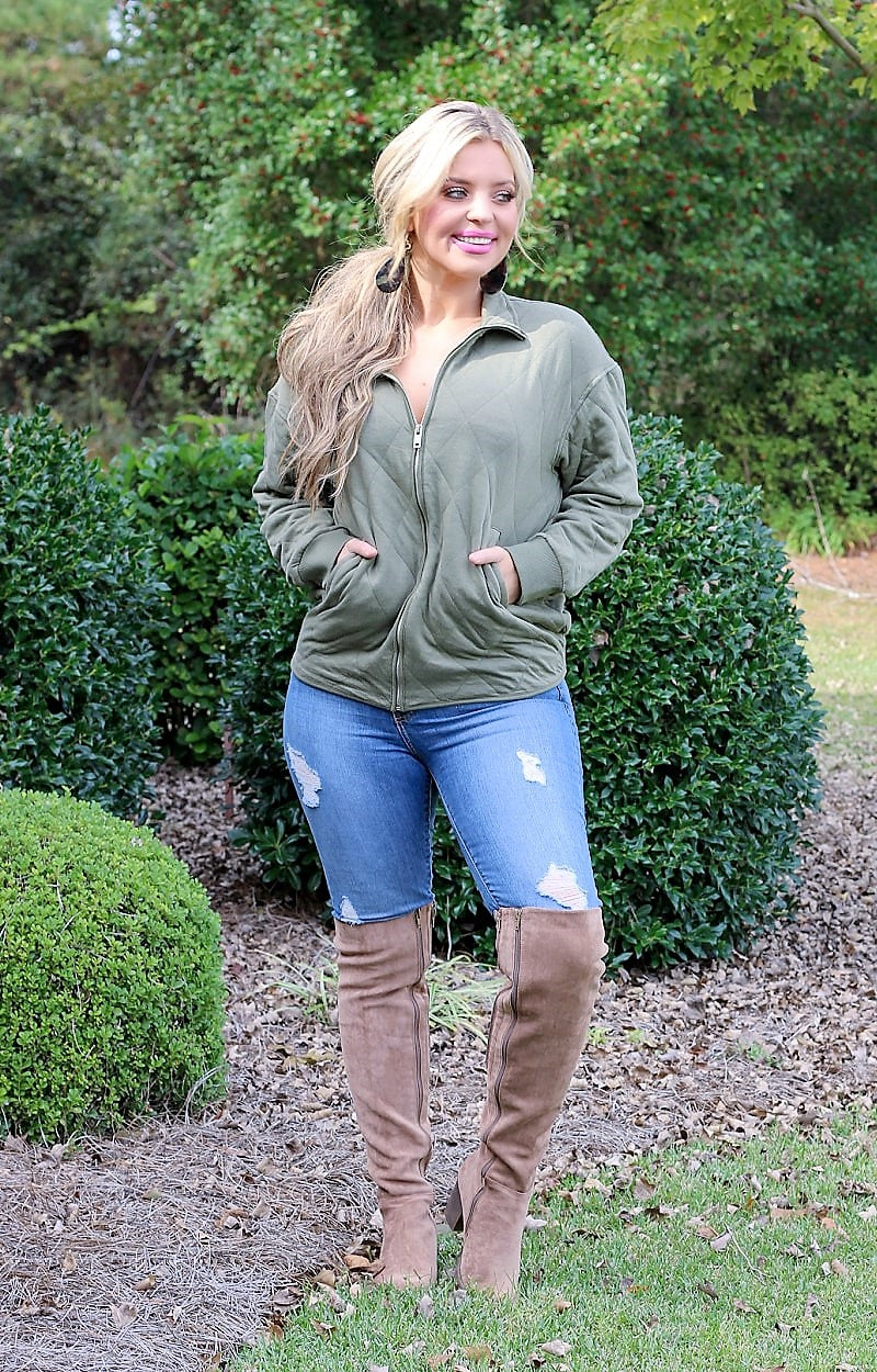 Out On The Town Jacket - Olive