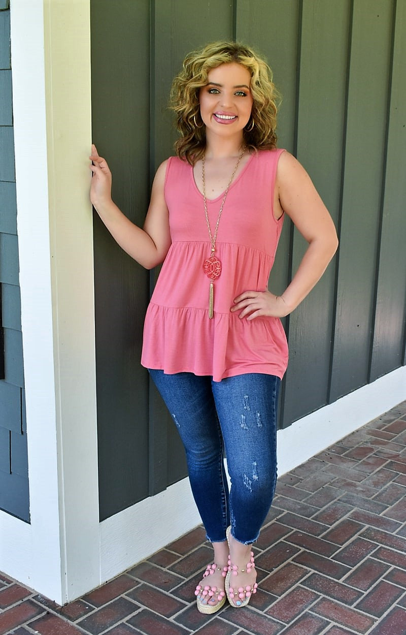 Instantly At Ease Top - Coral