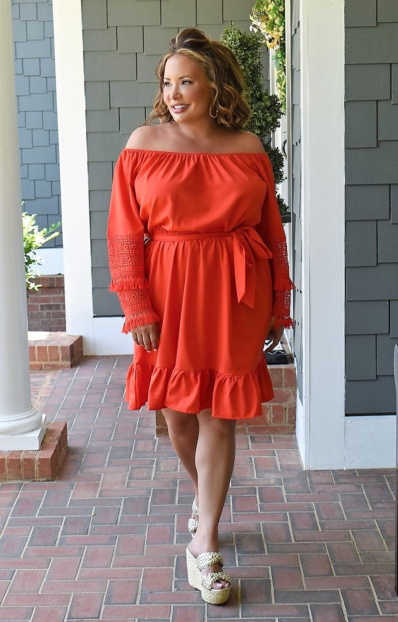 Load image into Gallery viewer, Sweeter With Time Dress - Red Orange