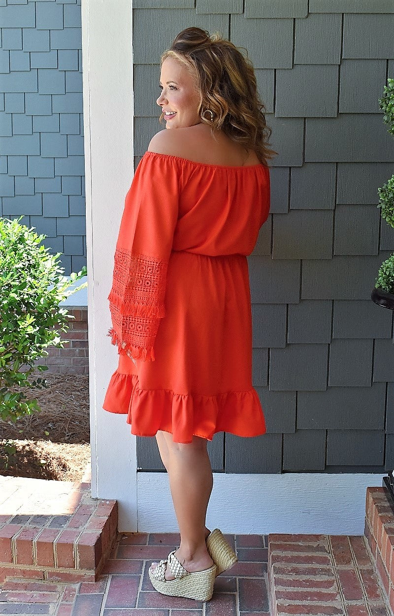 Sweeter With Time Dress - Red Orange