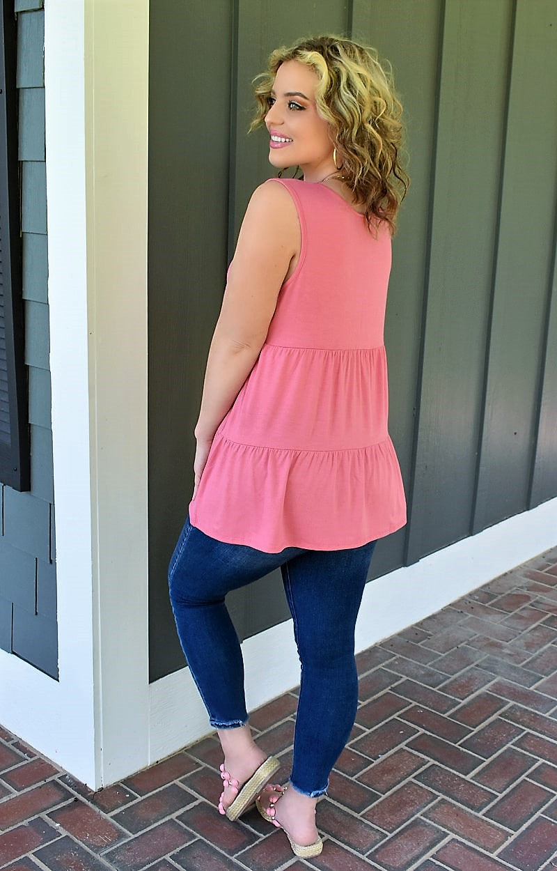 Instantly At Ease Top - Coral