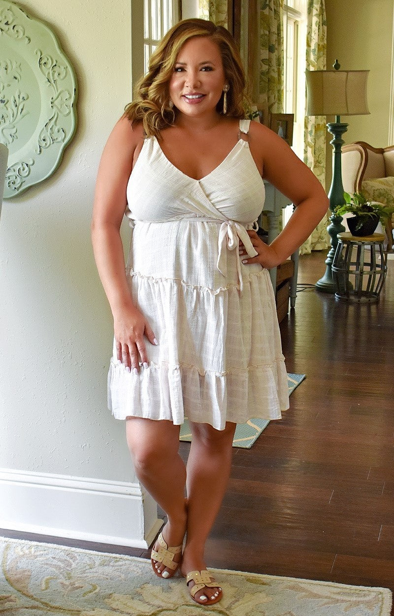 Out For Brunch Dress - Light Pink/Off White