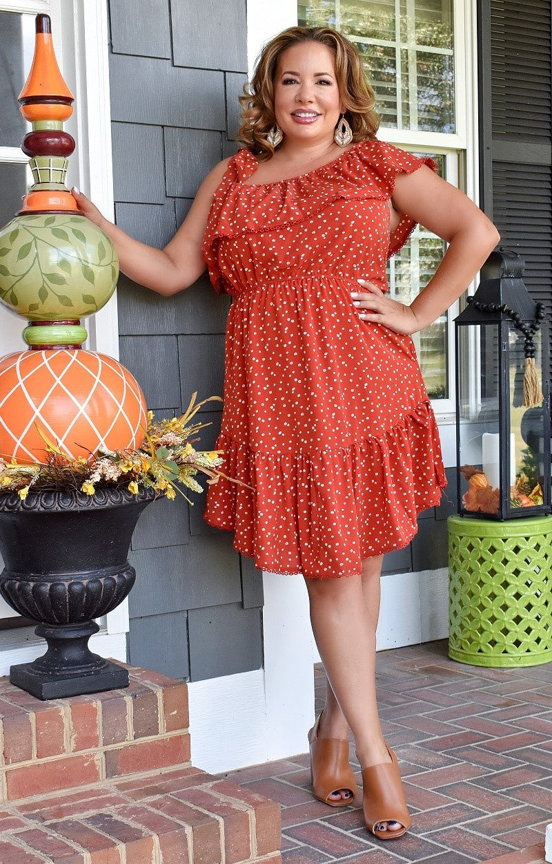 More To Adore Floral Dress - Red Orange