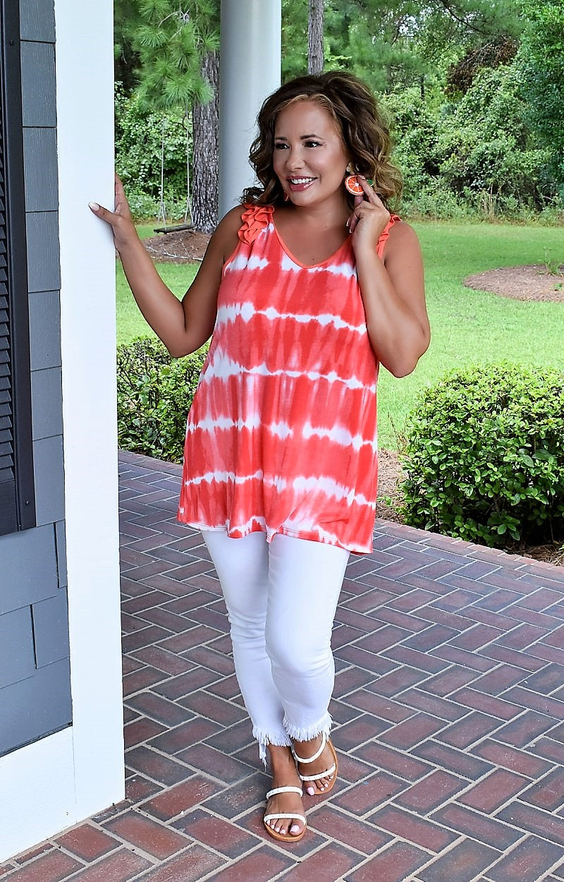 Load image into Gallery viewer, Don&#39;t Wait Tie Dye Top - Coral