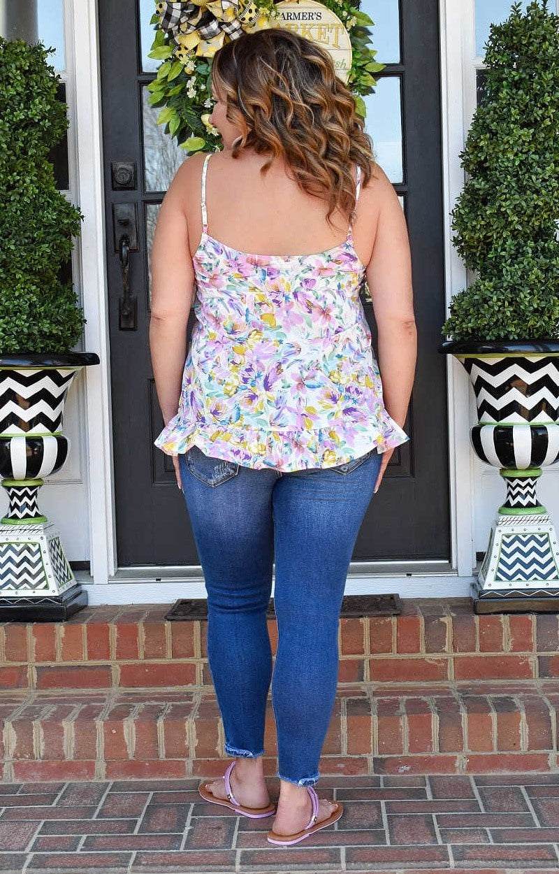 Brighten Your Life Floral Top - Ivory/Multi