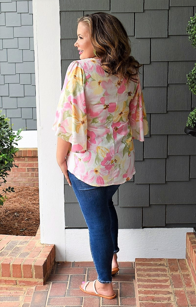 Always Lovely Floral Top - Pink