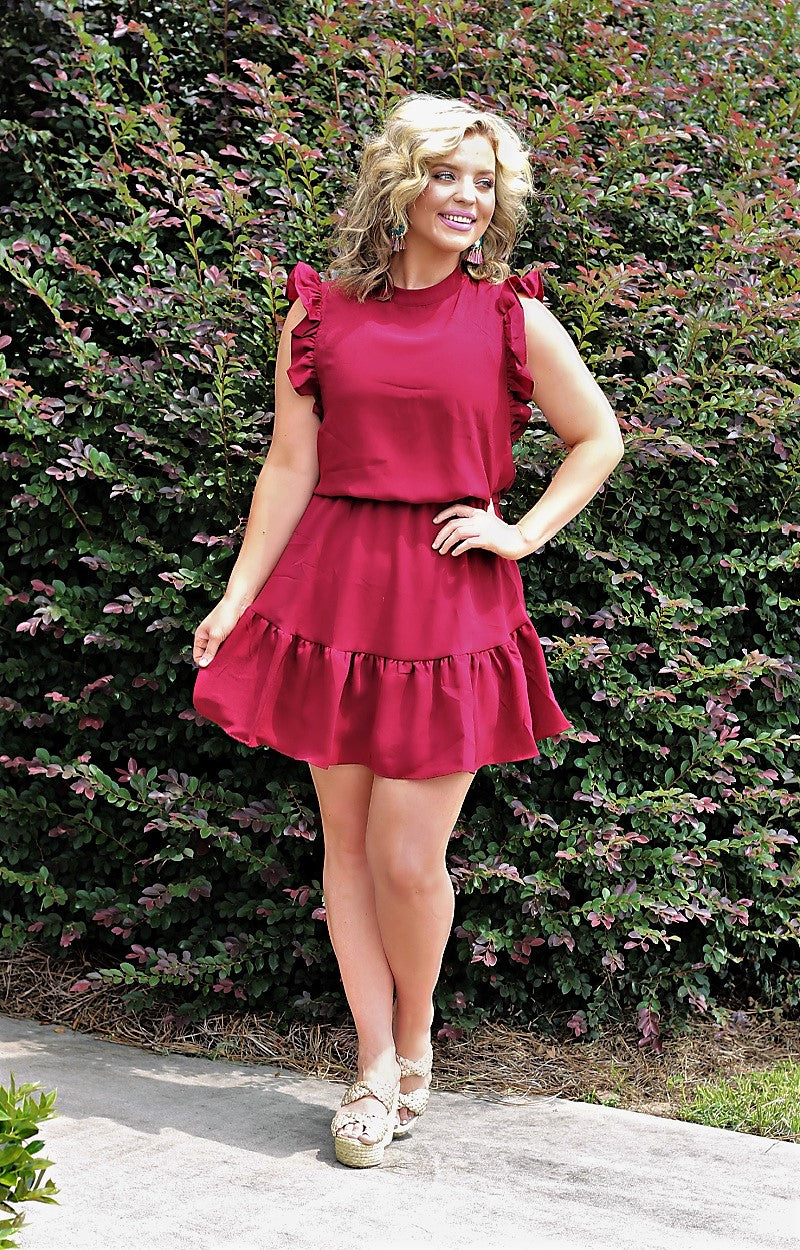 Load image into Gallery viewer, On Another Level Dress - Burgundy