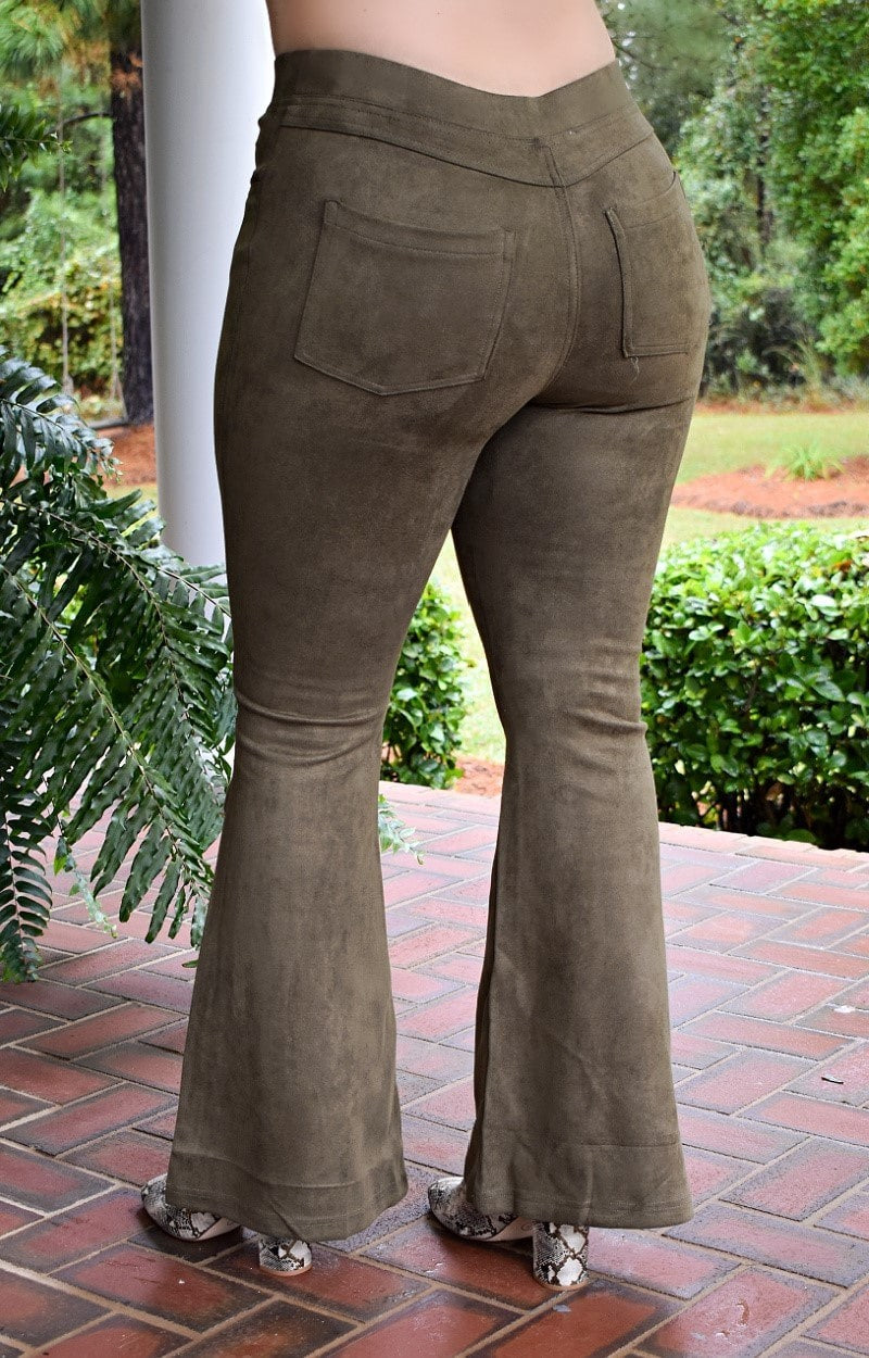 How About Now Suede Pants - Olive