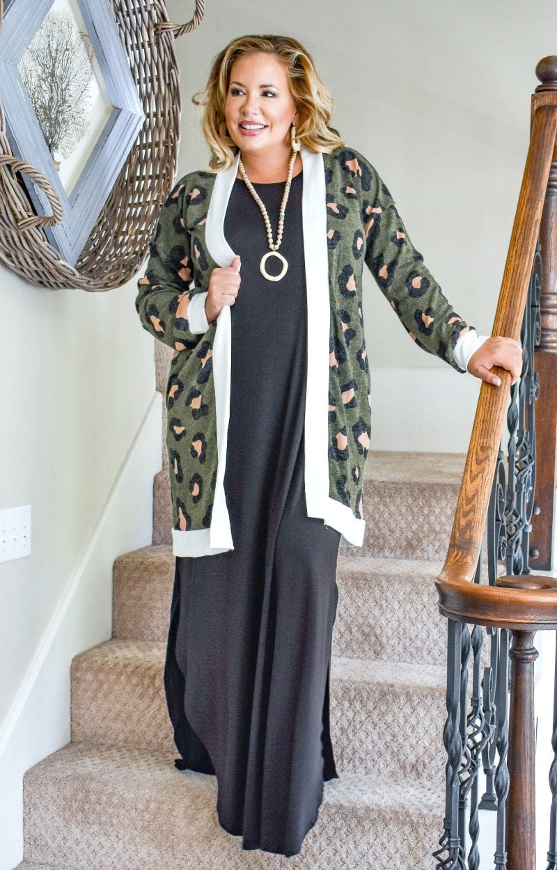Load image into Gallery viewer, Made You Look Leopard Print Cardigan - Olive