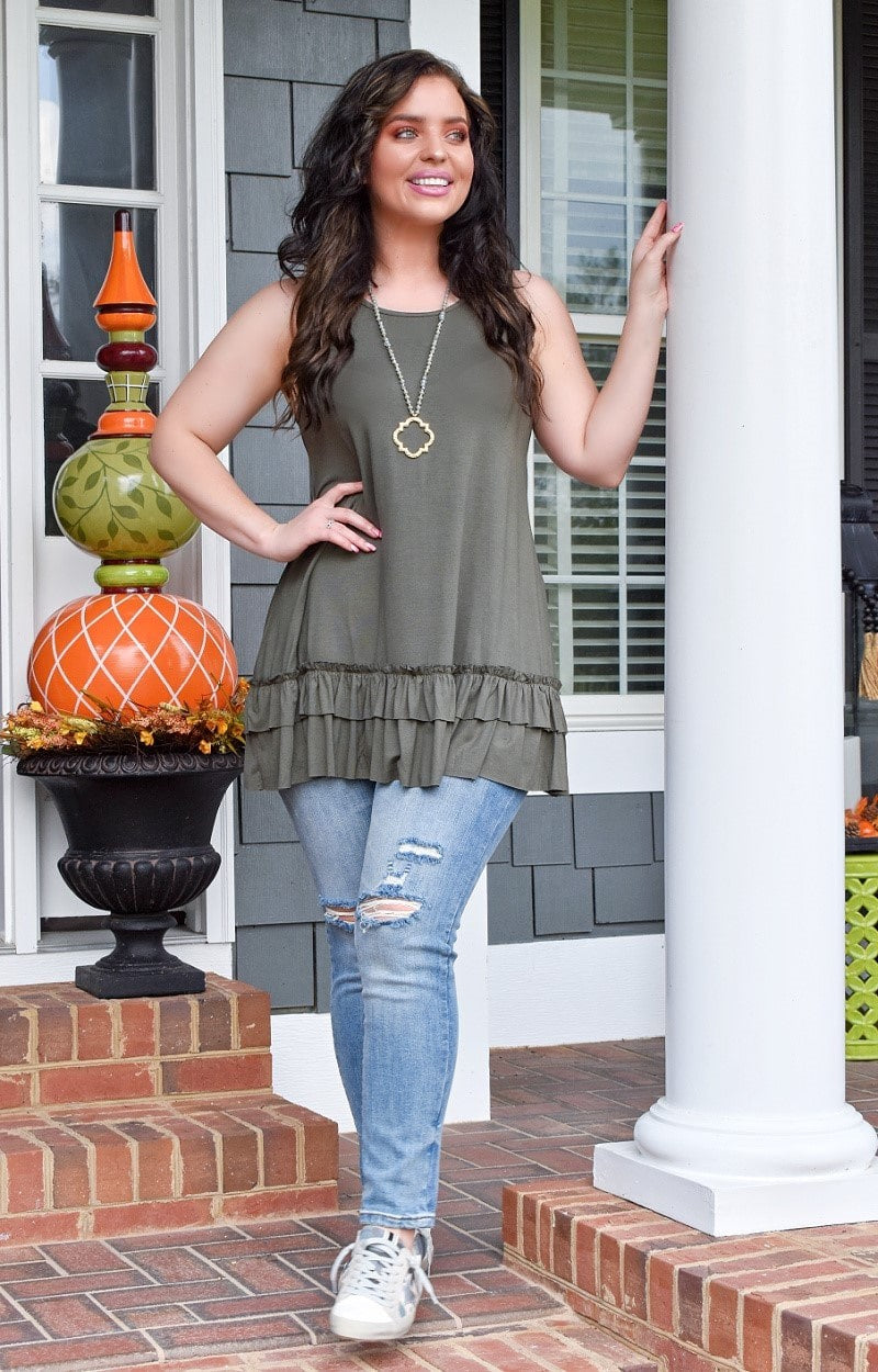 Load image into Gallery viewer, Always A Joy Tunic Tank - Olive